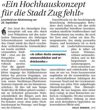 X. Ein Hochhauskonzept fuer die Stadt Zug fehlt; Neue ZZ, 5.9.2008.jpg