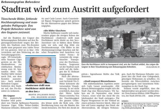 ZH. Stadtrat wird zum Austritt aufgefordert; Neue ZZ, 4.9.2008.jpg
