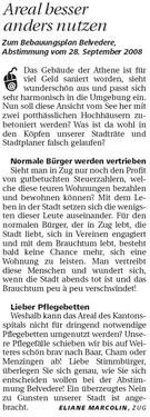 I. Areal besser anders nutzen; Neue ZZ, 16.8.2008.jpg